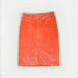 Dead Sexy Long Rusty Orange Corduroy Skirt Size Small